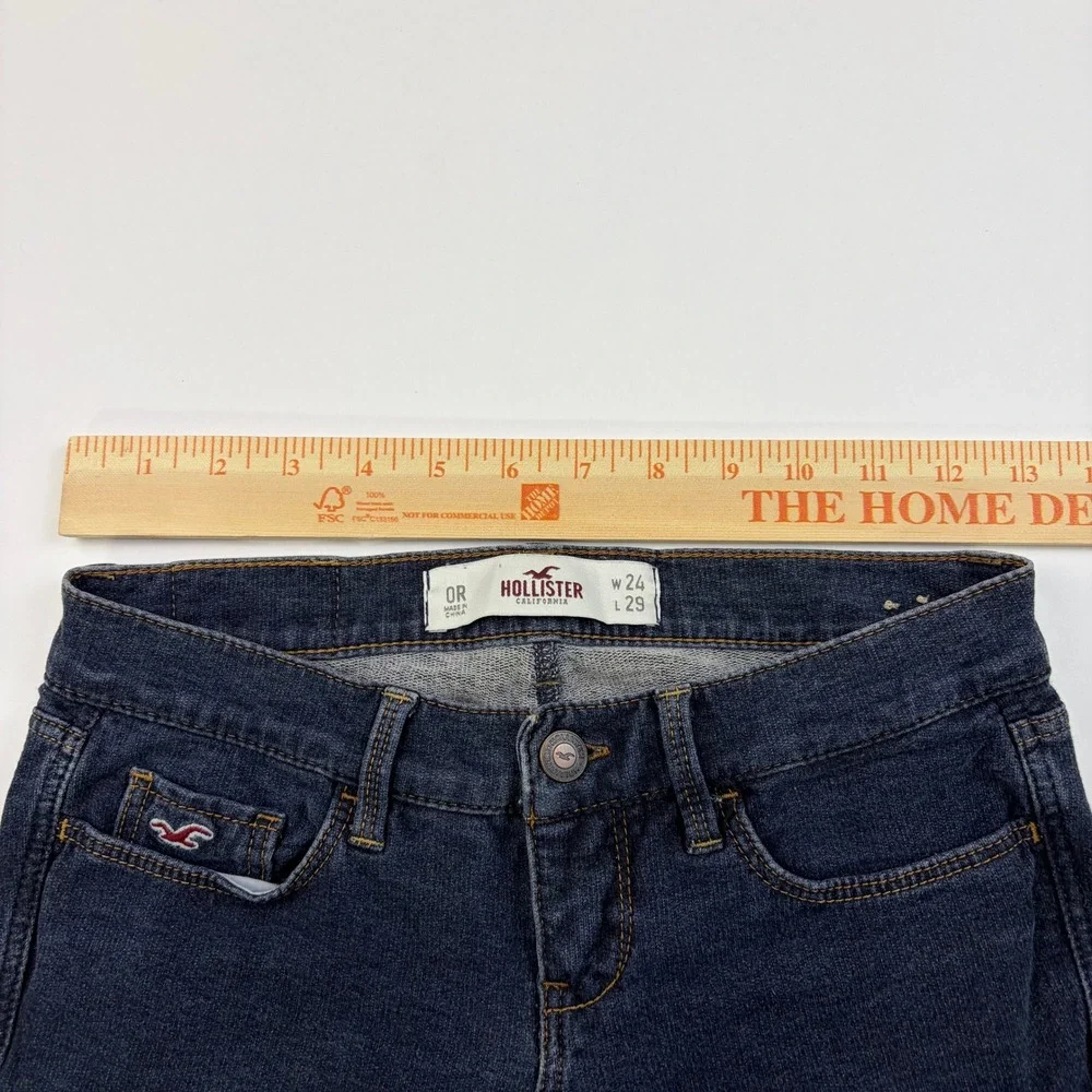 Hollister Leggings Jeans Womens 0R W24 L29 Dark Wash Low Rise Skinny Stretch